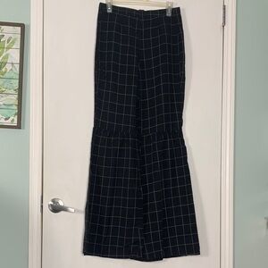 Reformation Checkered Wide Leg Pants in Black and White Academia Size M